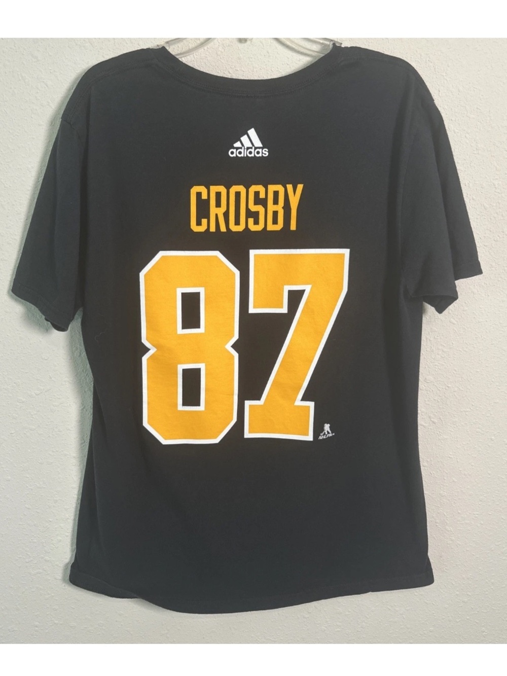 Pittsburgh Penguins #87 Captain Sidney Crosby Adidas Men’s Large Jersey T-Shirt